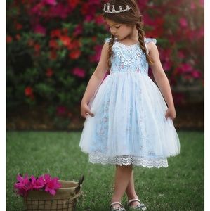 Trish Scully Blue & White Foral Penelope Dress